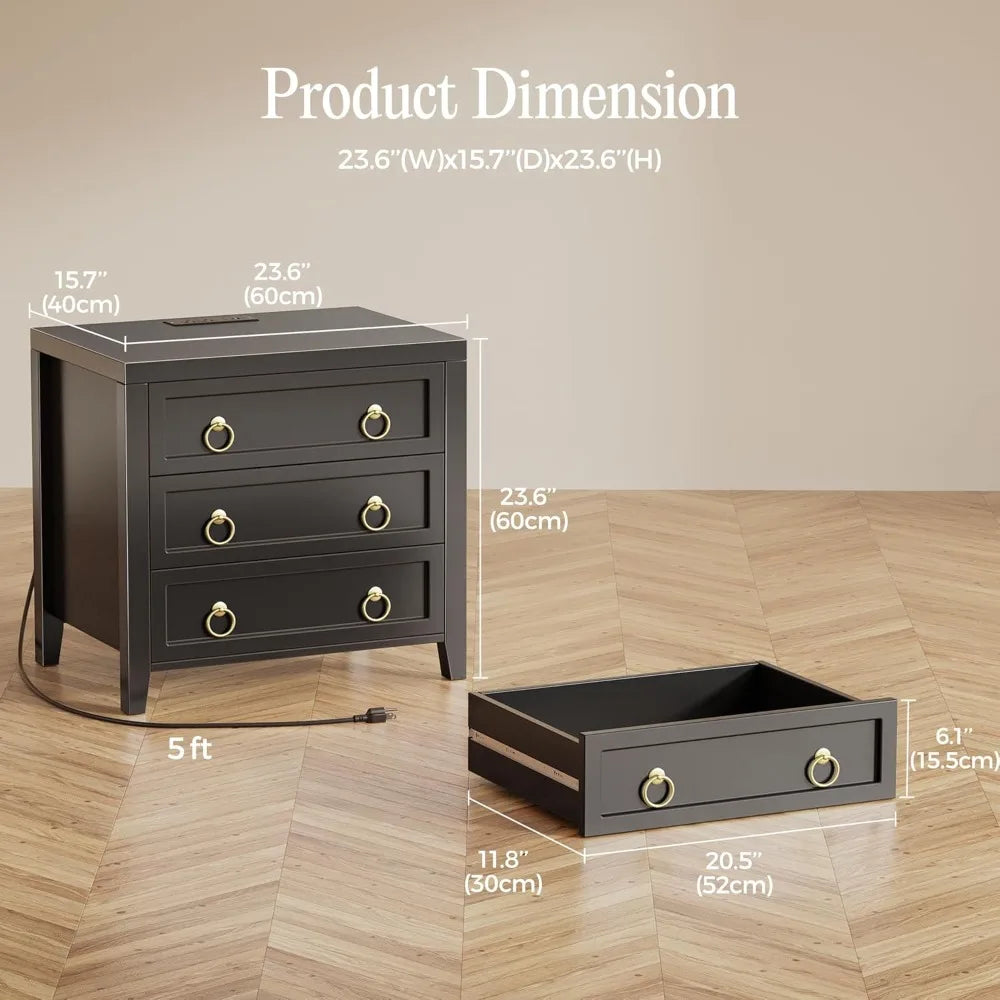 Nightstand with Charging Station and USB-C Port