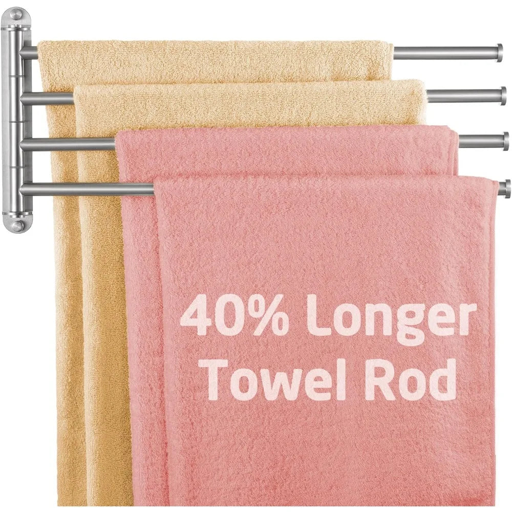 Extra-long rotating towel bar