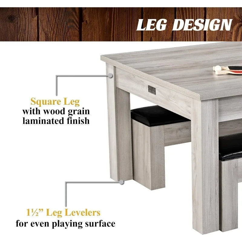 7ft 3-in-1 Pool Table with Drop Pockets & Convertible Dining Top