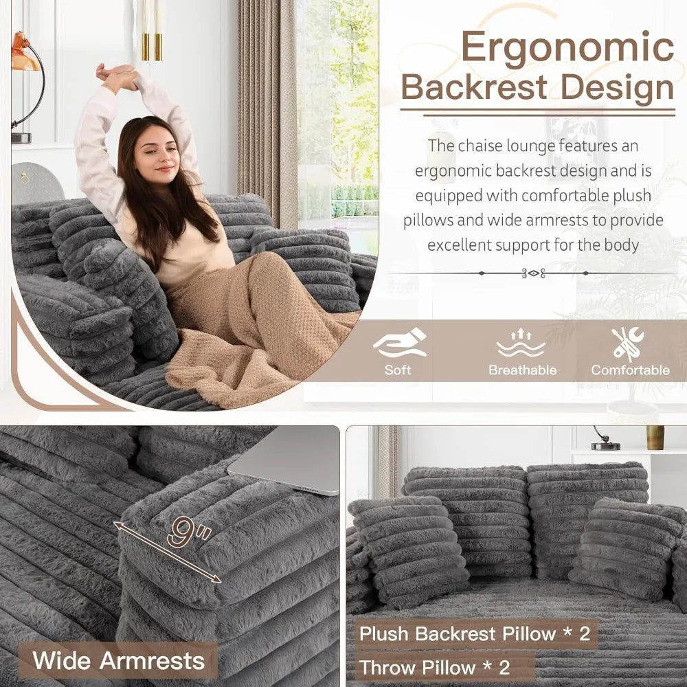 56" Oversized Chaise Lounge Chair