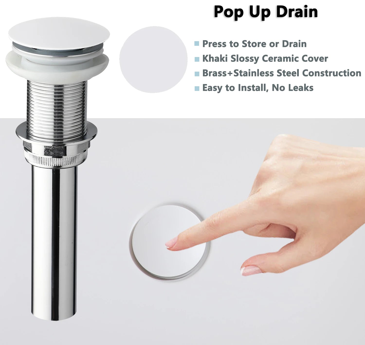 White Rectangular Vessel Sink With Drain