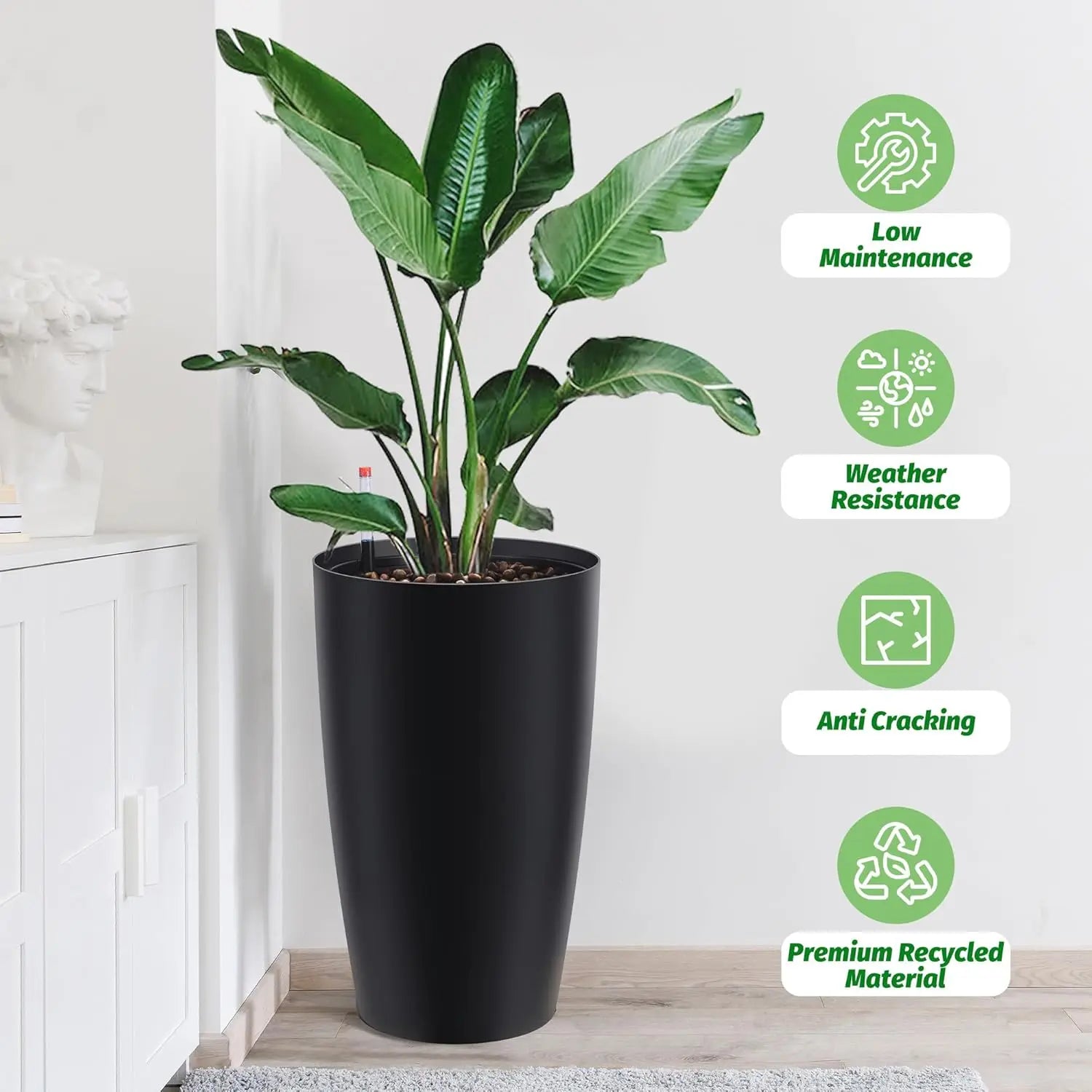 22" Tall Self Watering Planters Set of 2