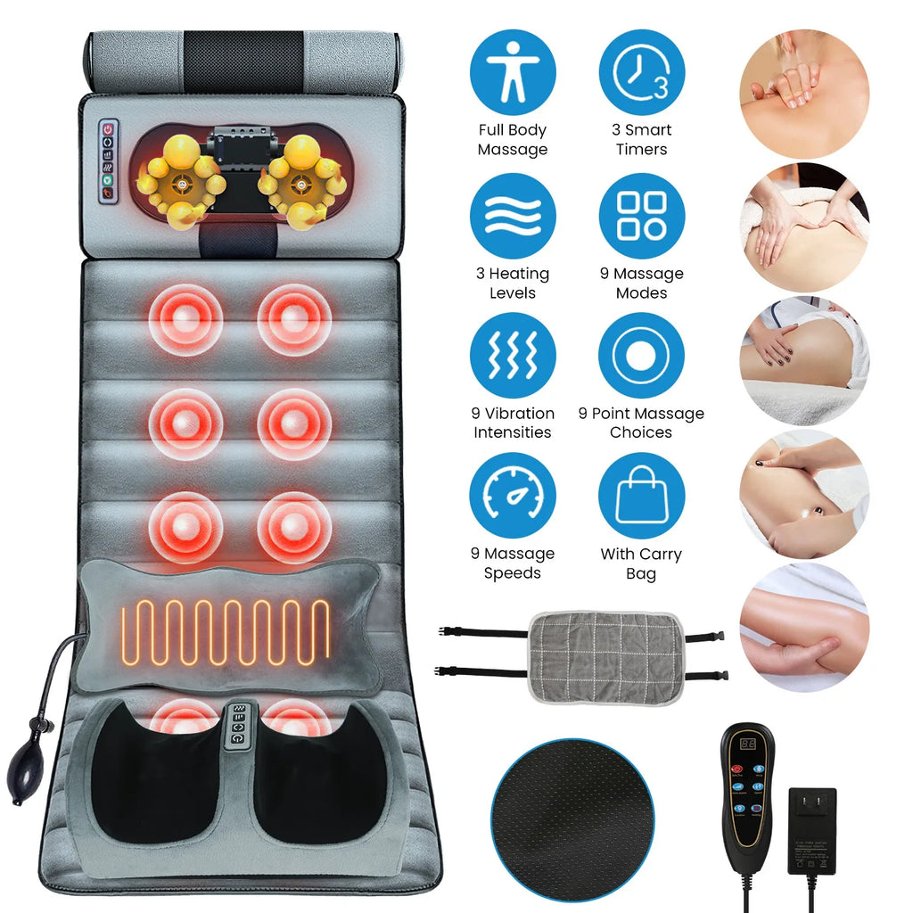 Foldable Electric Massage Mat with Heat Timer