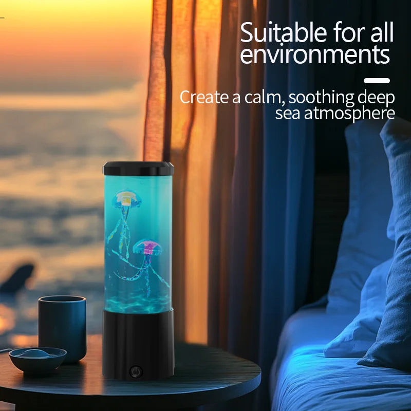 Aquarium Mood Lamp with Floating Jellyfish