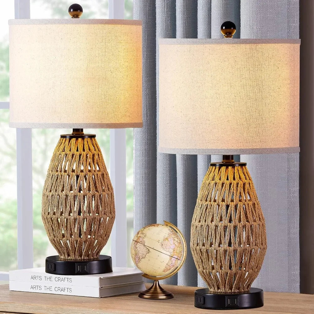 Customizable-Touch Control Rattan Table Lamps