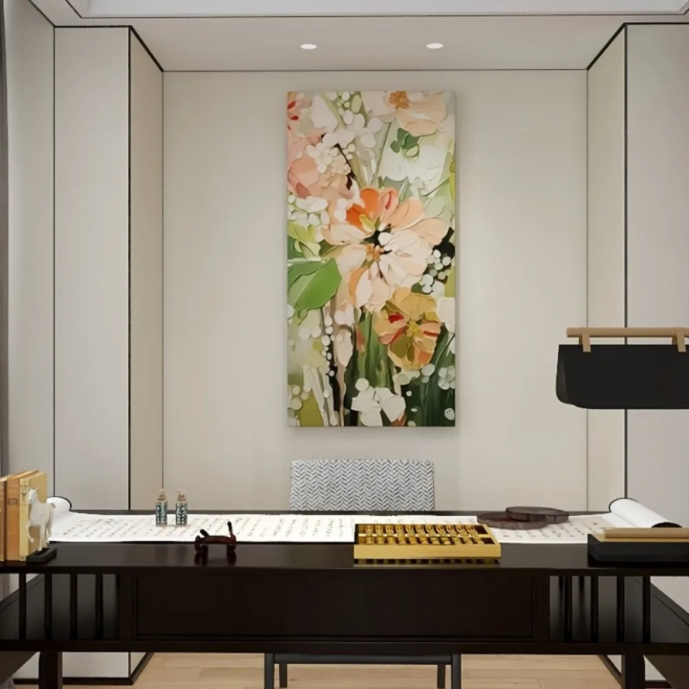 Abstract floral canvas wall art