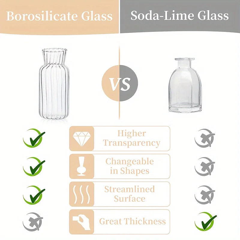 Modern Transparent Glass Vase Set