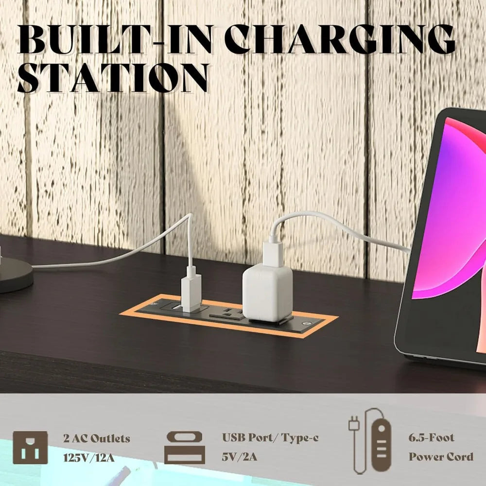 Queen Size Bed with Bookcase Storage Headboard and Footboard