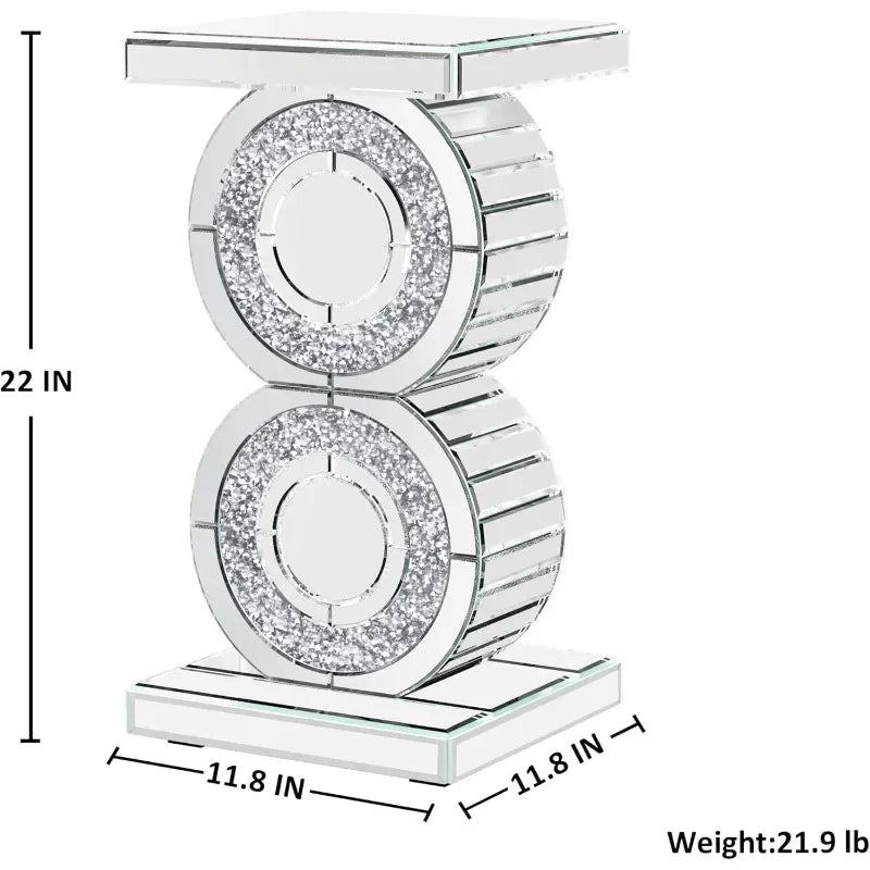 Mirrored End Table