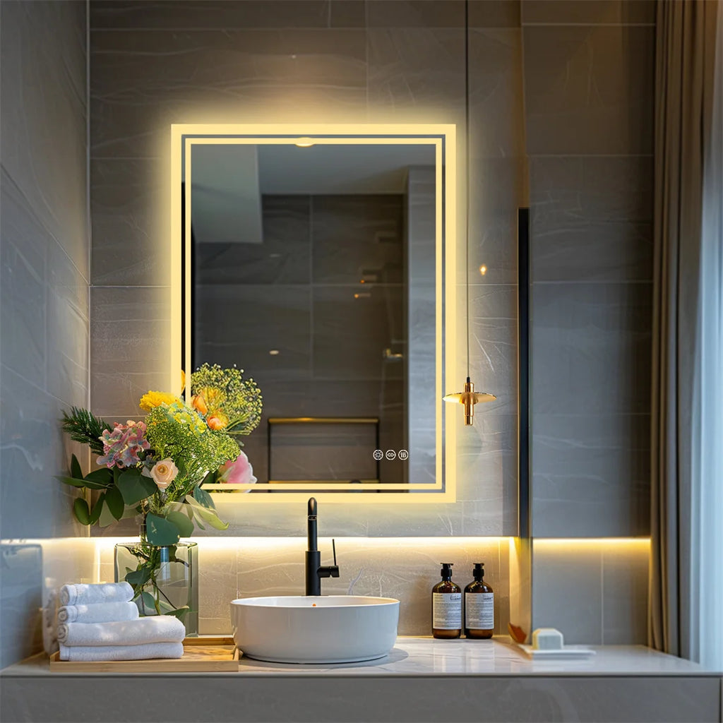 Frameless Dimmable Bathroom Mirror