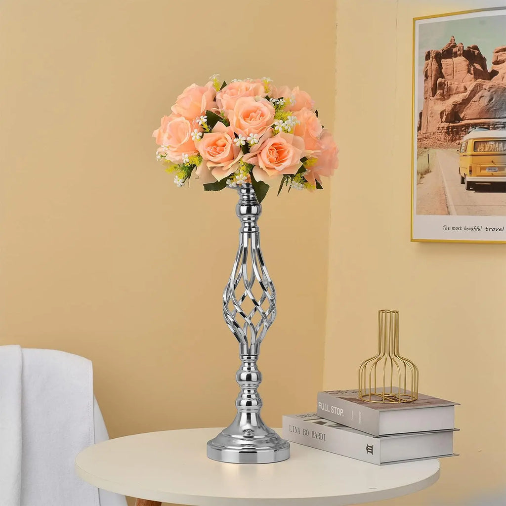 Silver Metal Flower Vases18.7Inches 6pcs