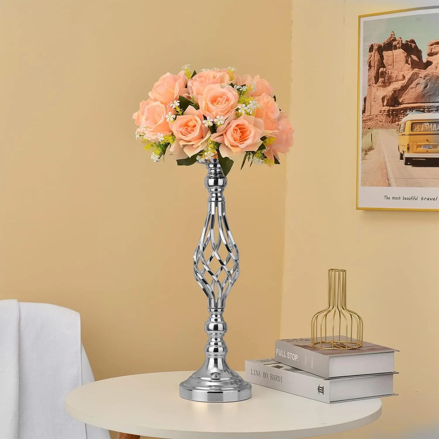 Silver Metal Flower Vases18.7Inches 6pcs