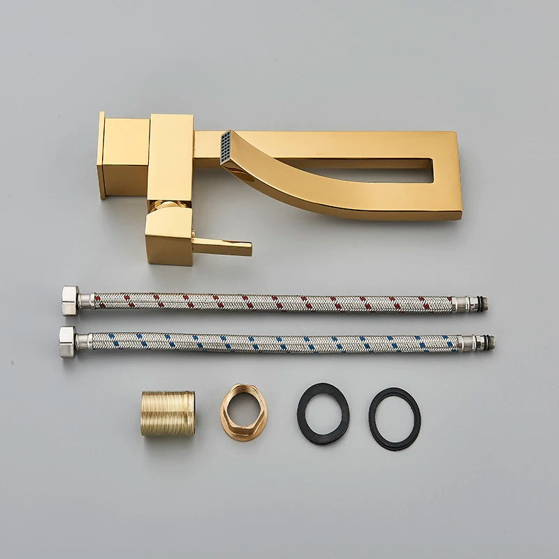 Brass Single Handle Waterfall Basin Faucet