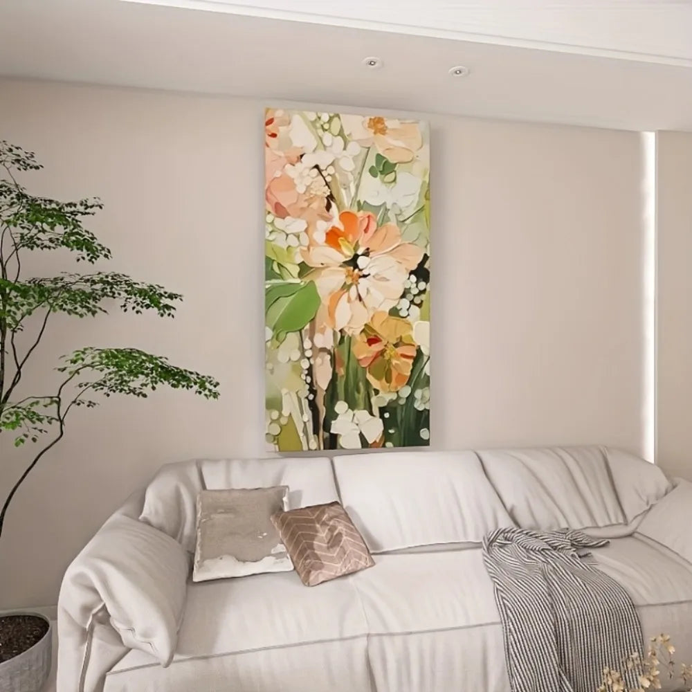 Abstract floral canvas wall art