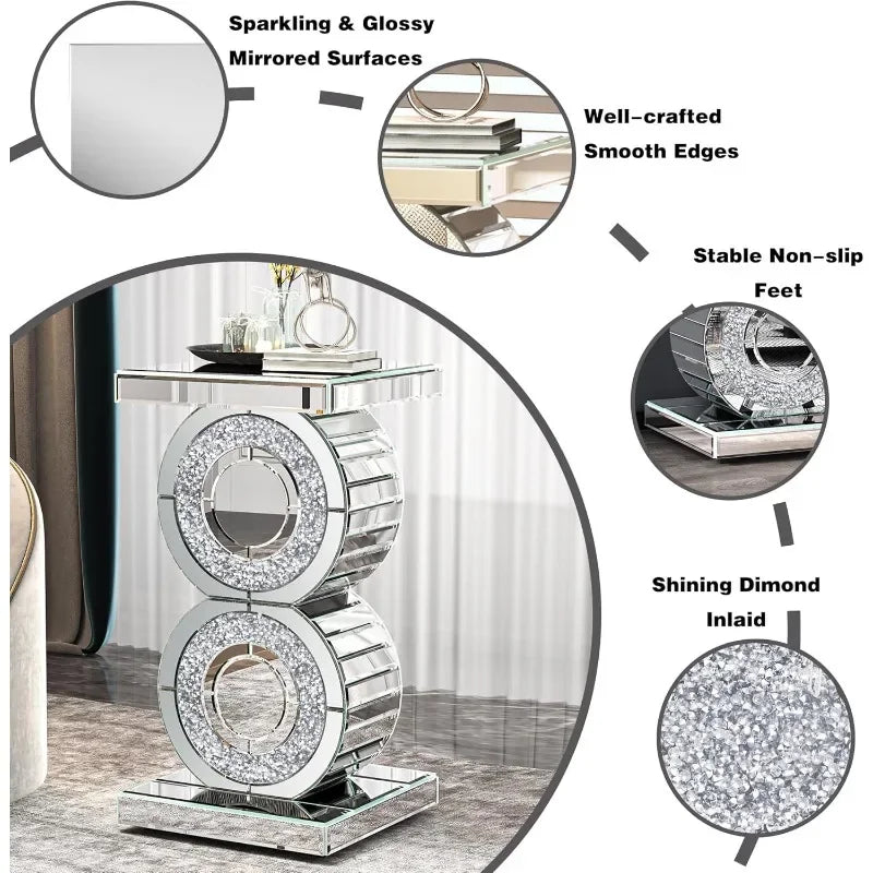 Mirrored End Table