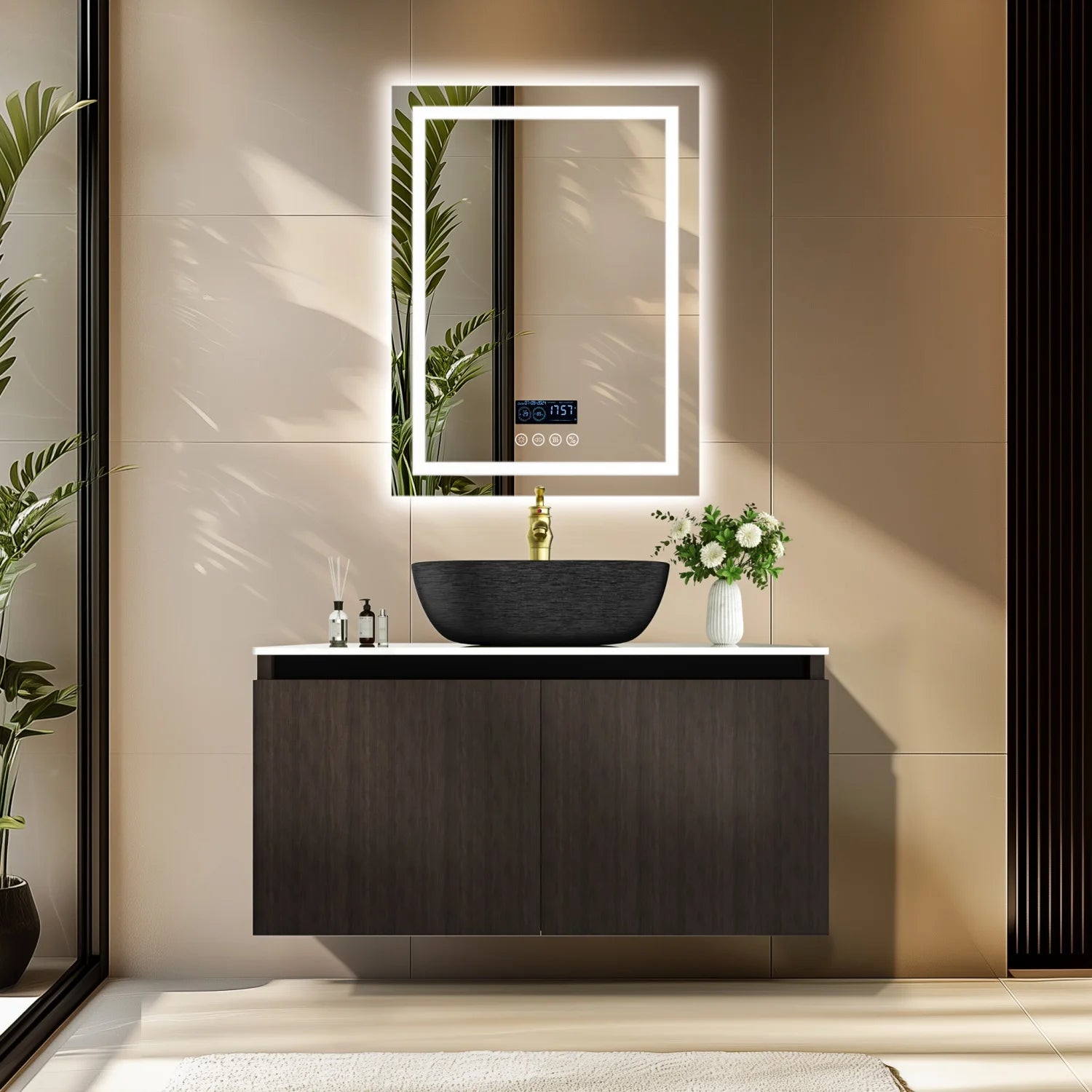 Modern Floating Bathroom Vanity Sink Combo Wall Cabinet Set