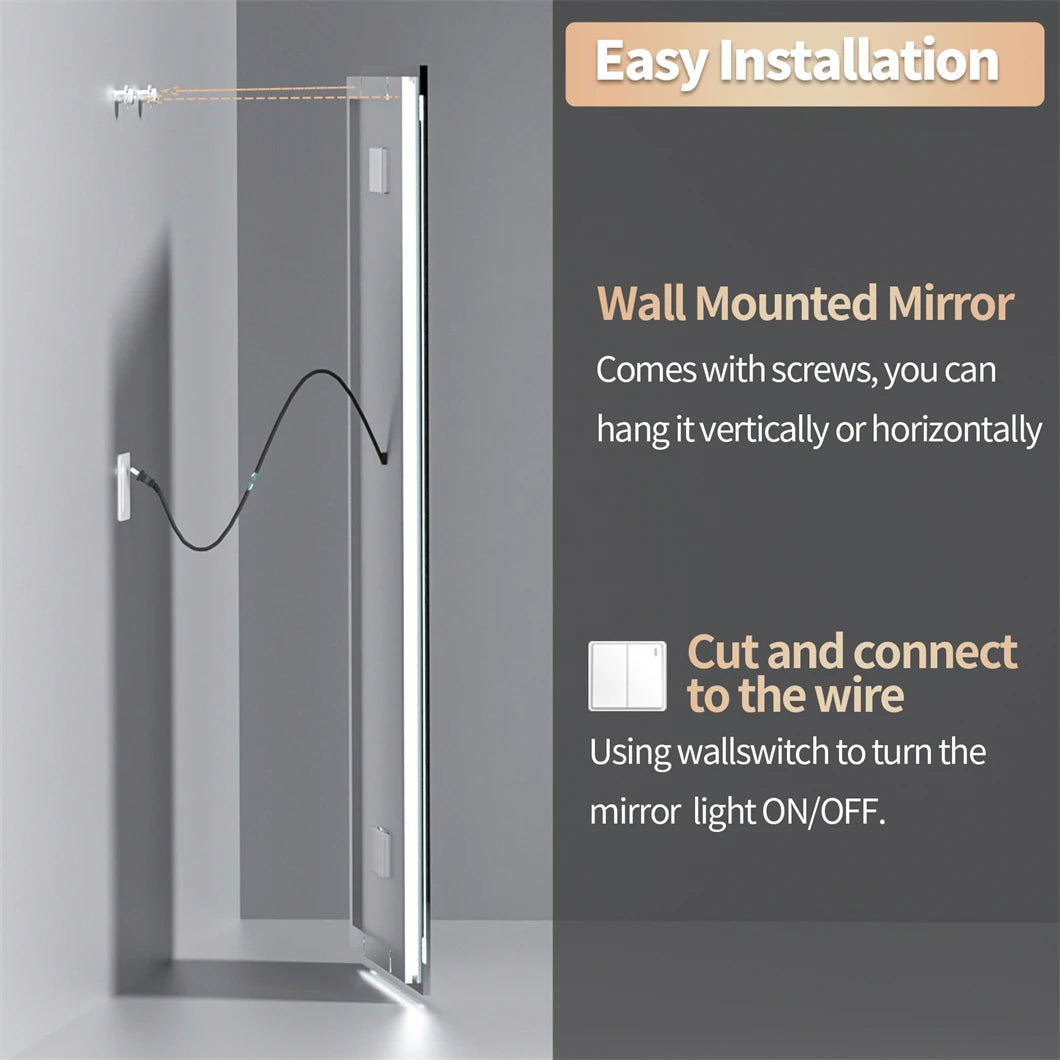 XXL Bathroom Mirror Smart LED Vanity Mirror