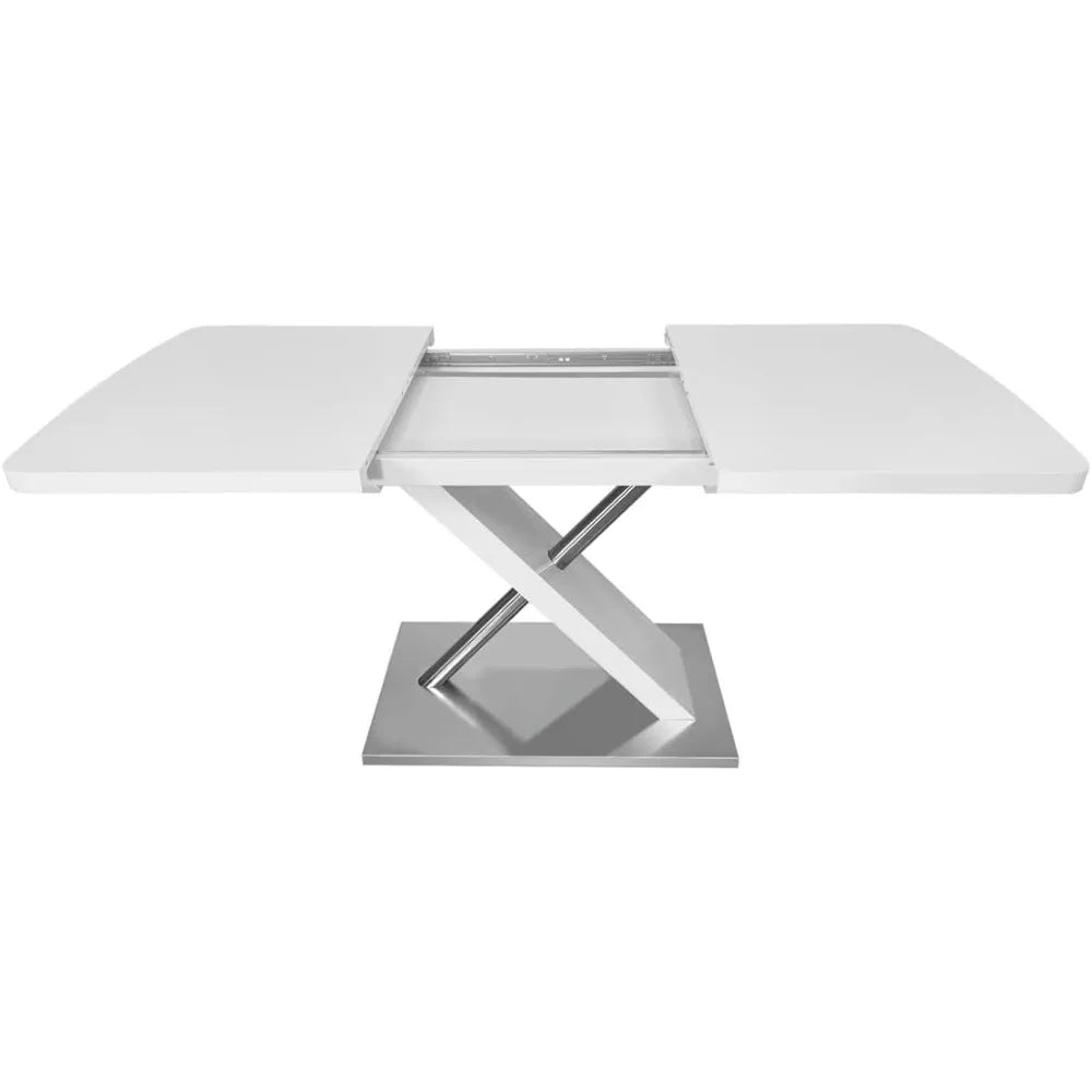 Extendable Faux Marble Top Dining Table for 4-6
