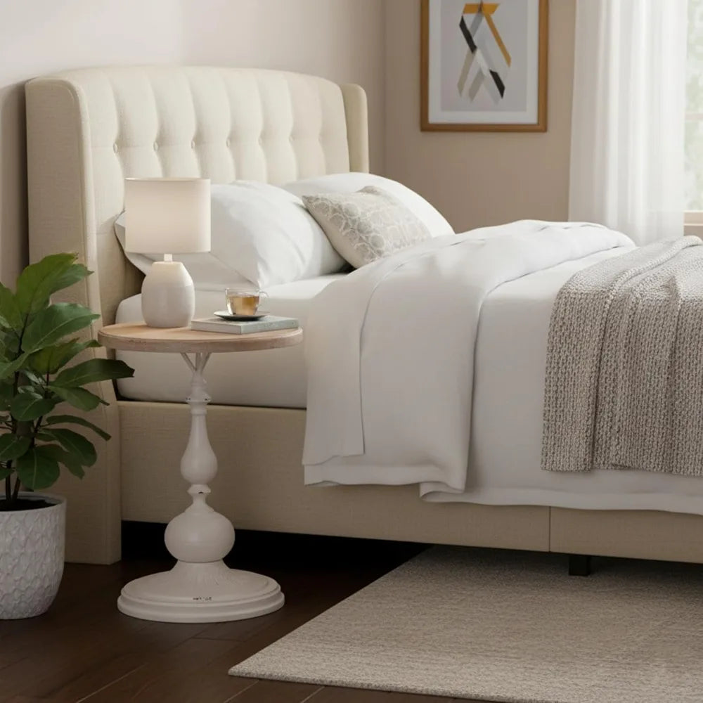 Vintage-Style Round Living Room Side Table