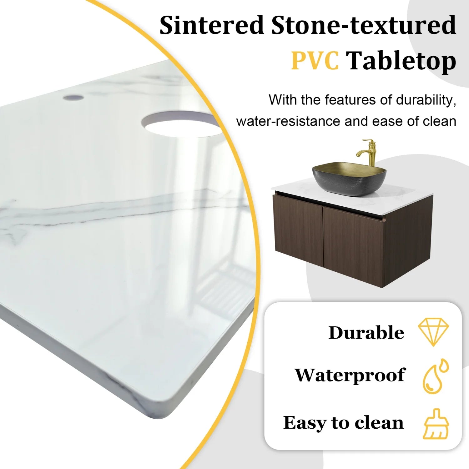 Modern Floating Bathroom Vanity Sink Combo Wall Cabinet Set