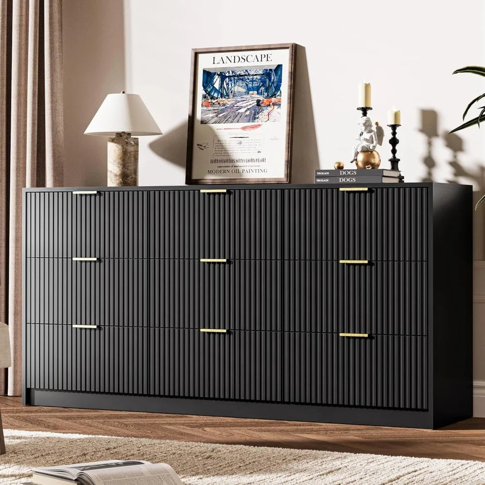 Black 9 Drawer Dresser