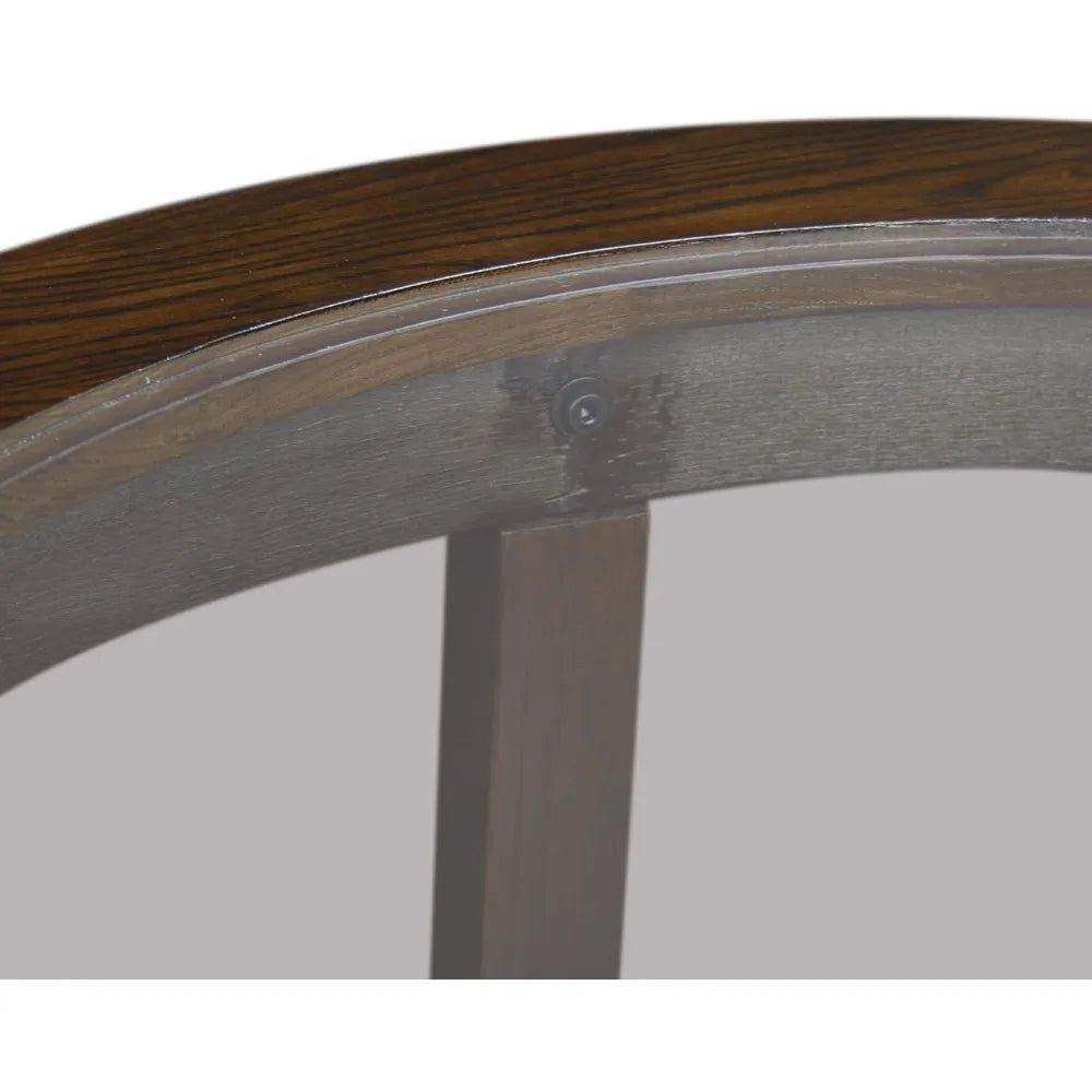 Sheldon Round Glass Top Solid Wood Coffee