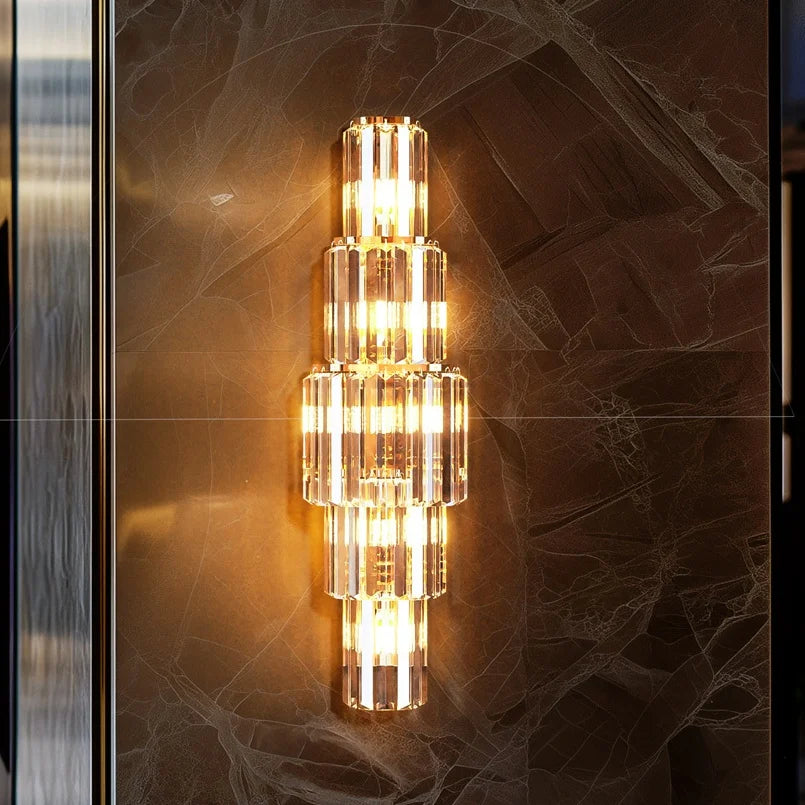 Modern Crystal 3-Layer Wall Lamp