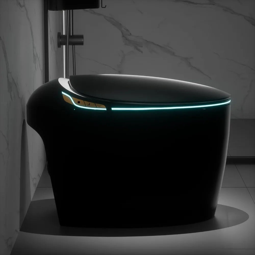 Luxury Smart Toilet With Bidet Seat, Elongated Egg Shaped Modern Design, Auto Open Auto Flush, Adjusted Heated Seat, Warm Water