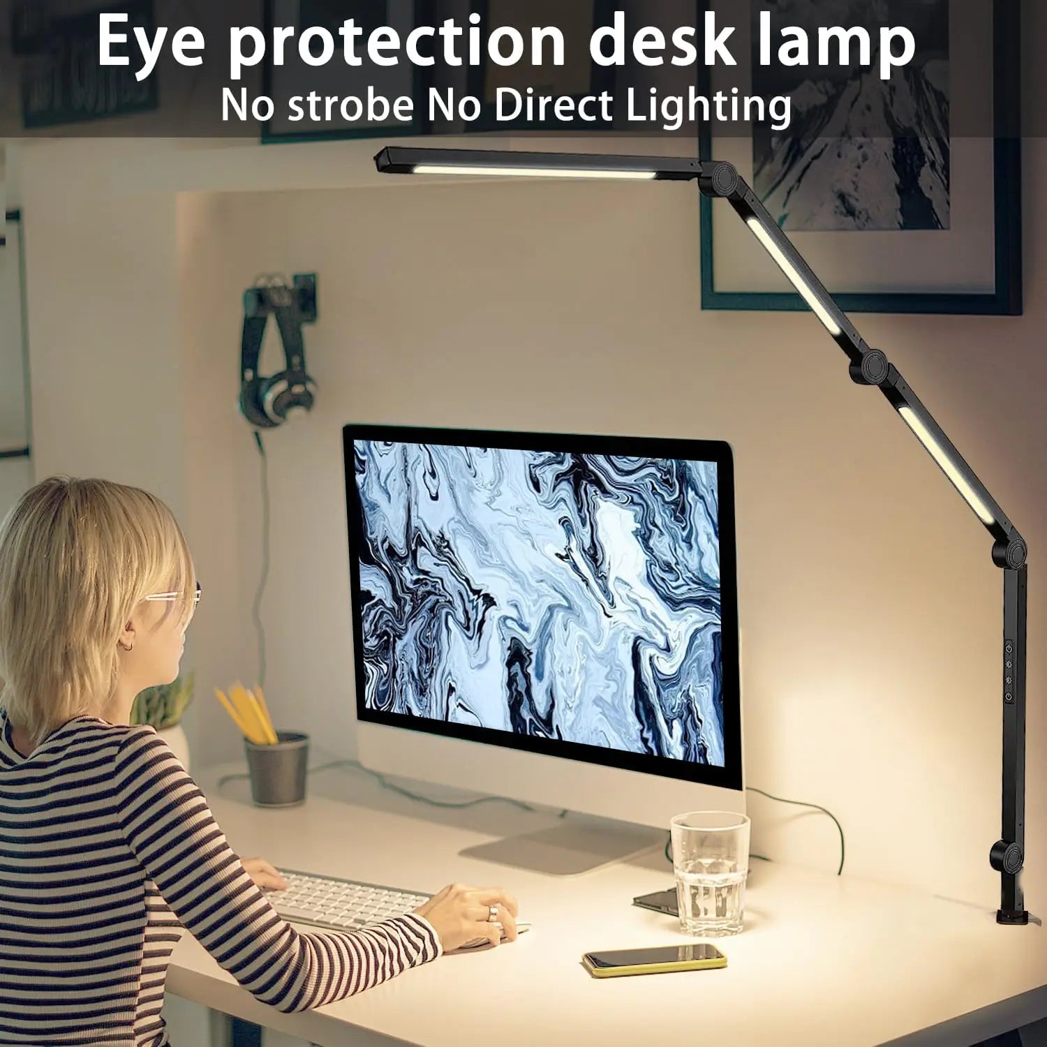 LED Desk Lamp with Clamp Flexible