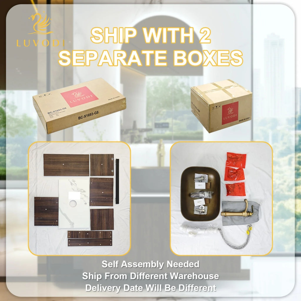 Modern Floating Bathroom Vanity Sink Combo Wall Cabinet Set