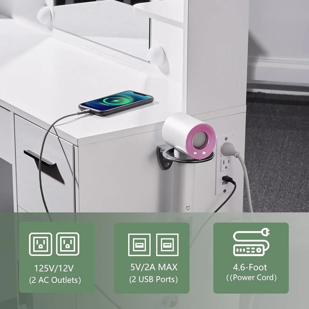 Make up Vanity Desk with Mirror and Lights