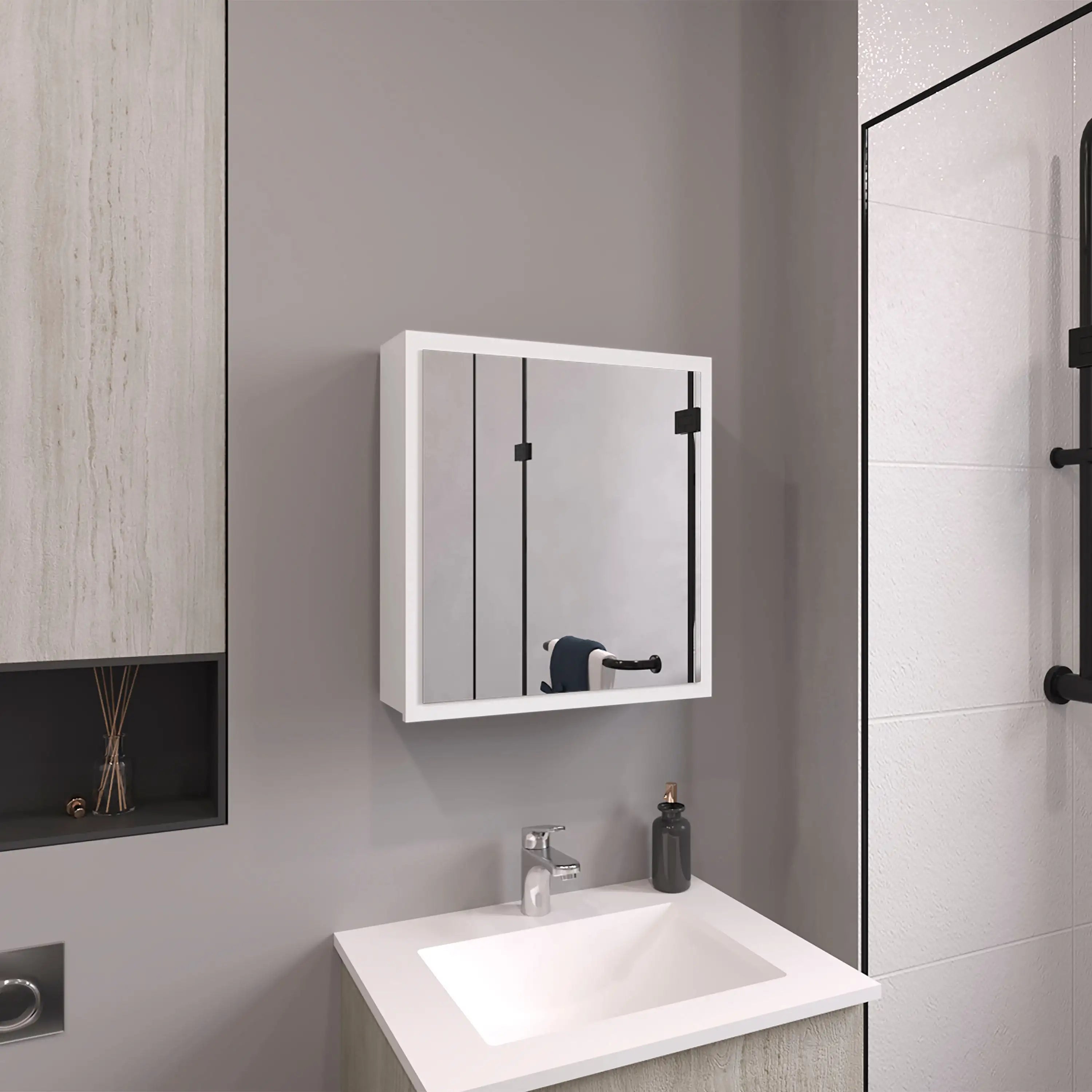 21.1" H x 19.7" W Mirror Medicine Cabinet