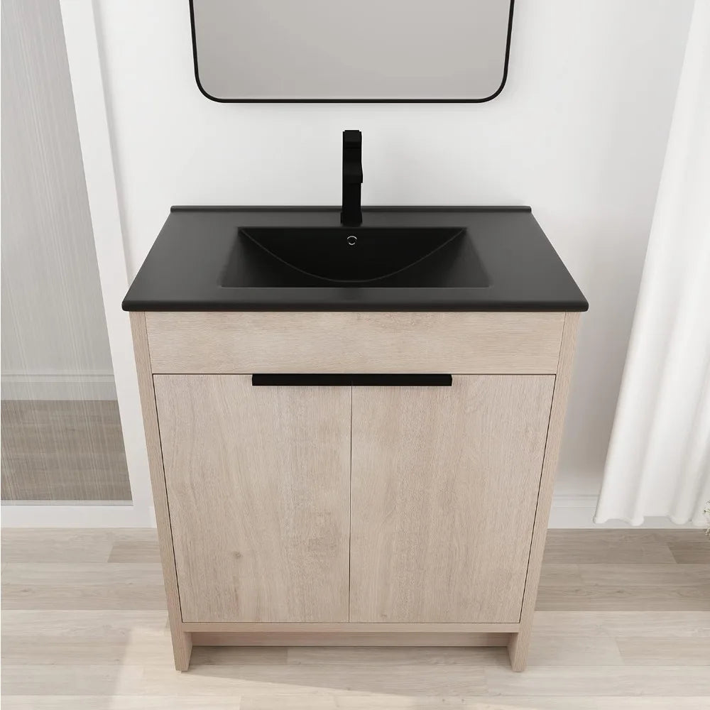 Brown Vanity,w/Sink Soft-Closing Door (24")