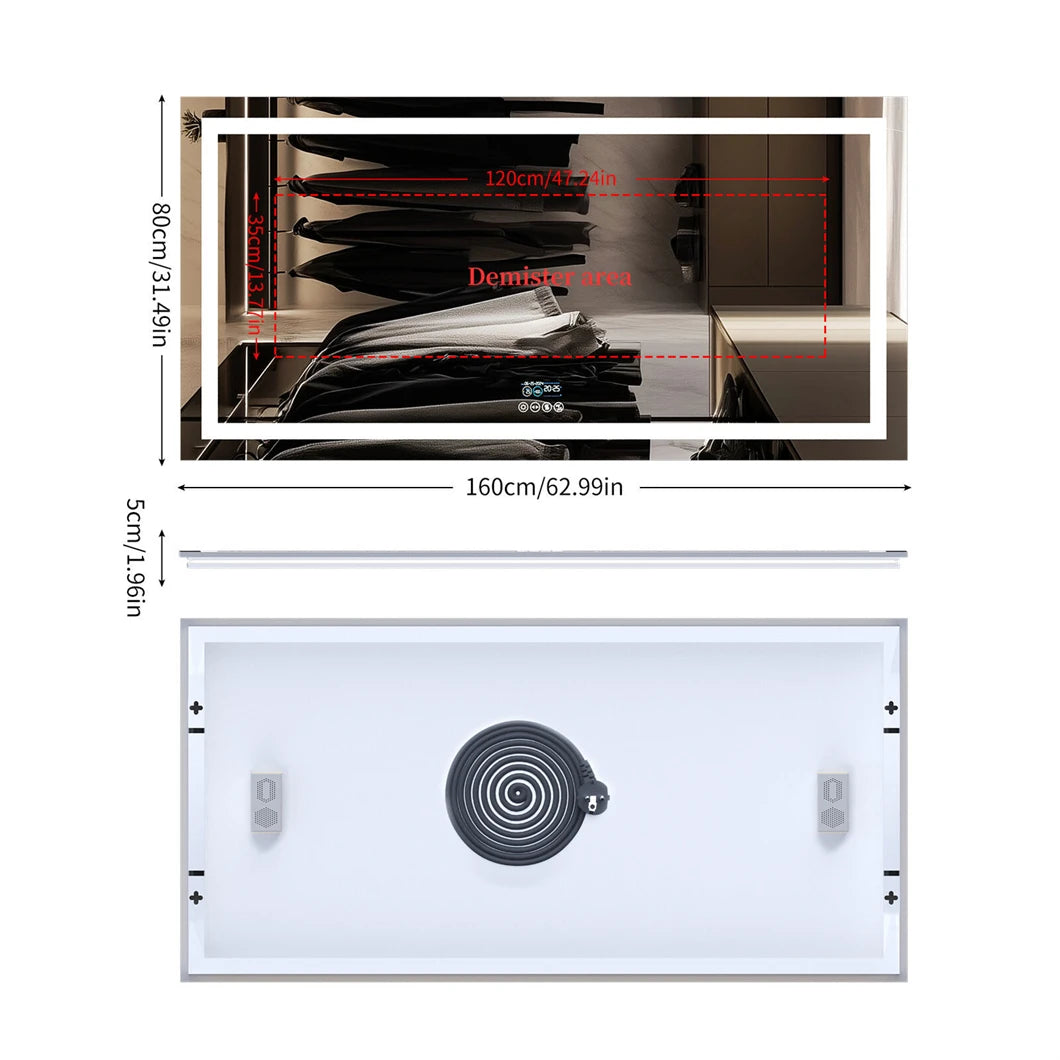 XXL Bathroom Mirror Smart LED Vanity Mirror