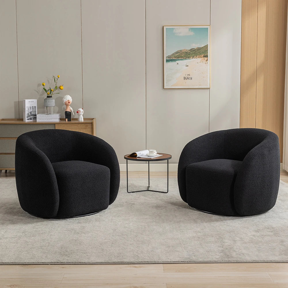 Velvet 360 Degree Swivel Accent Armchair Set of 2