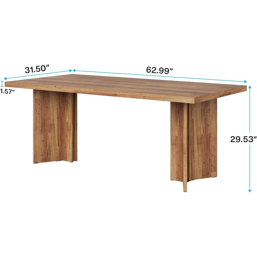 Large Rectangular Tabletop Dining Table for 4-6