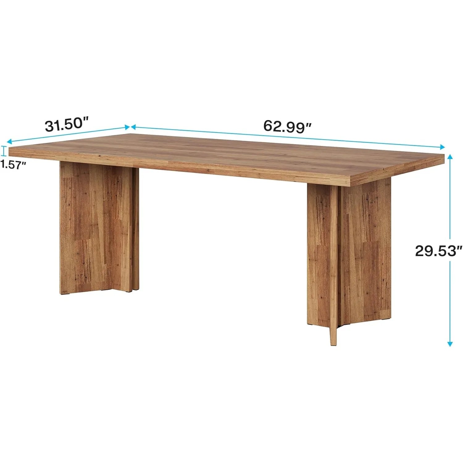Large Rectangular Tabletop Dining Table for 4-6