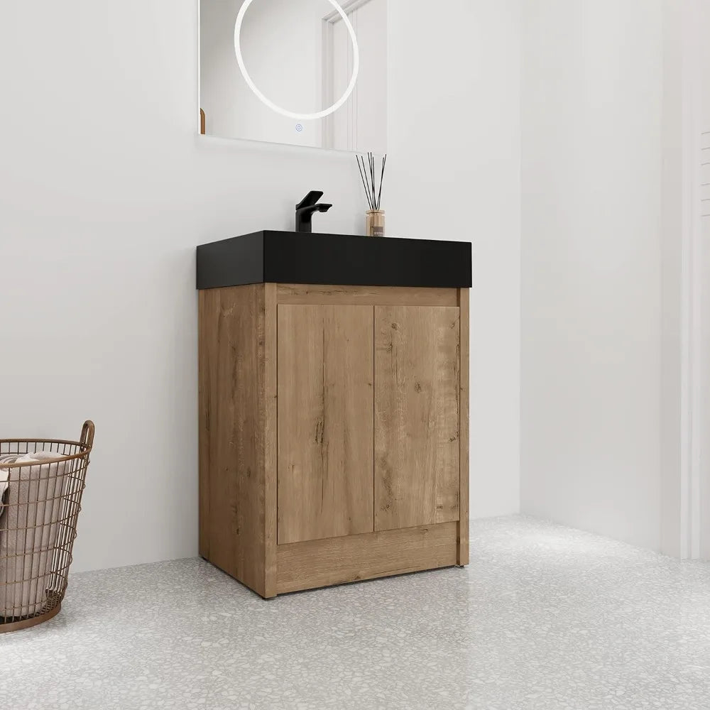 Brown Vanity,w/Sink Soft-Closing Door (24")