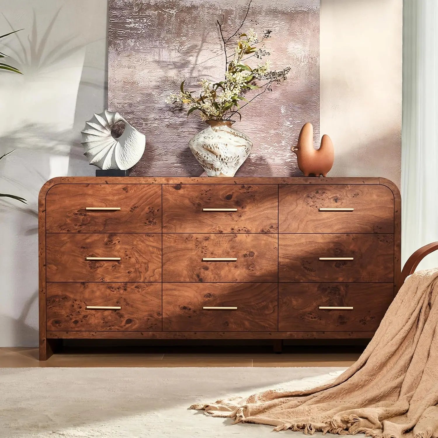 Curved 9-Drawer Dresser