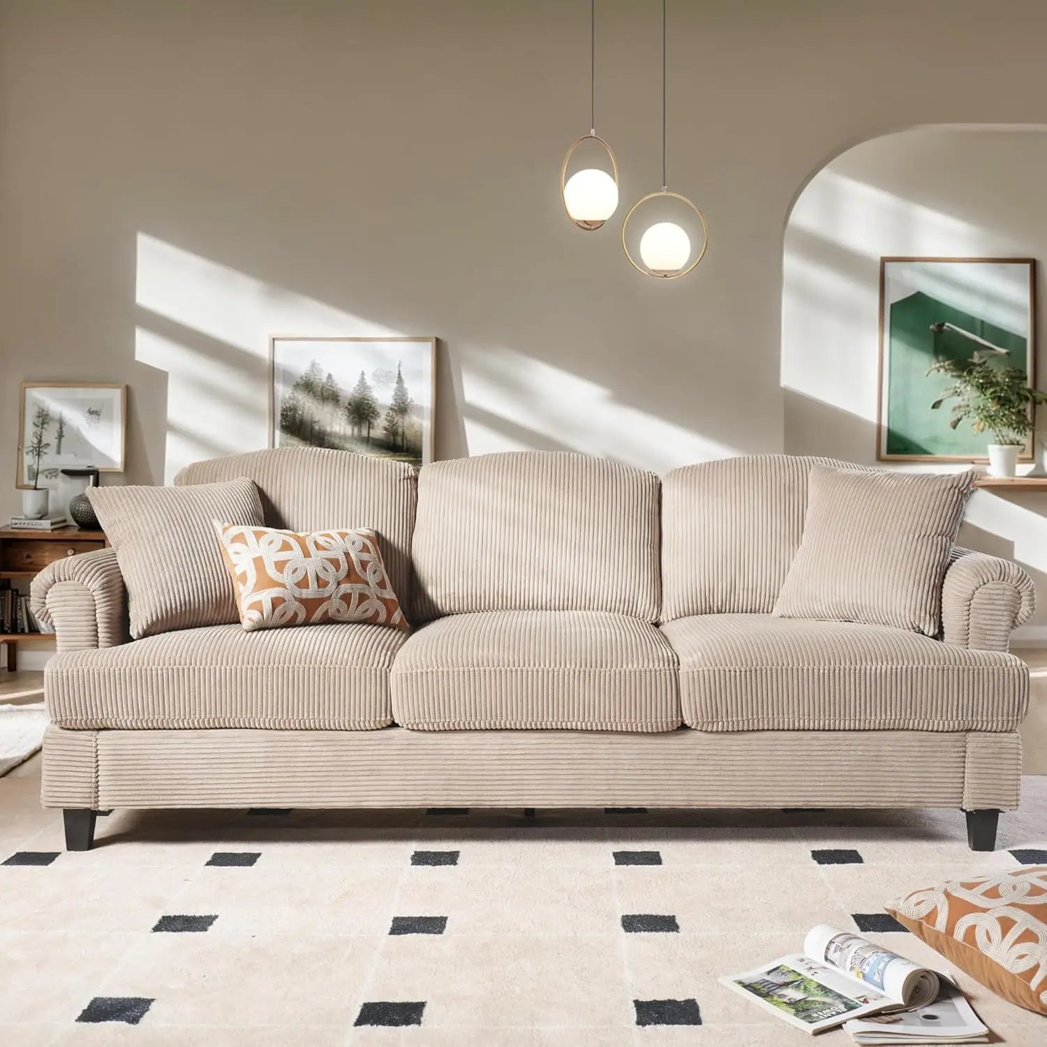 3 Seater Sofa Couch with Deep Seat