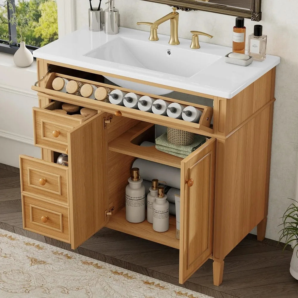 Bathroom Vanity with Sink 36" w/Soft-Close Door