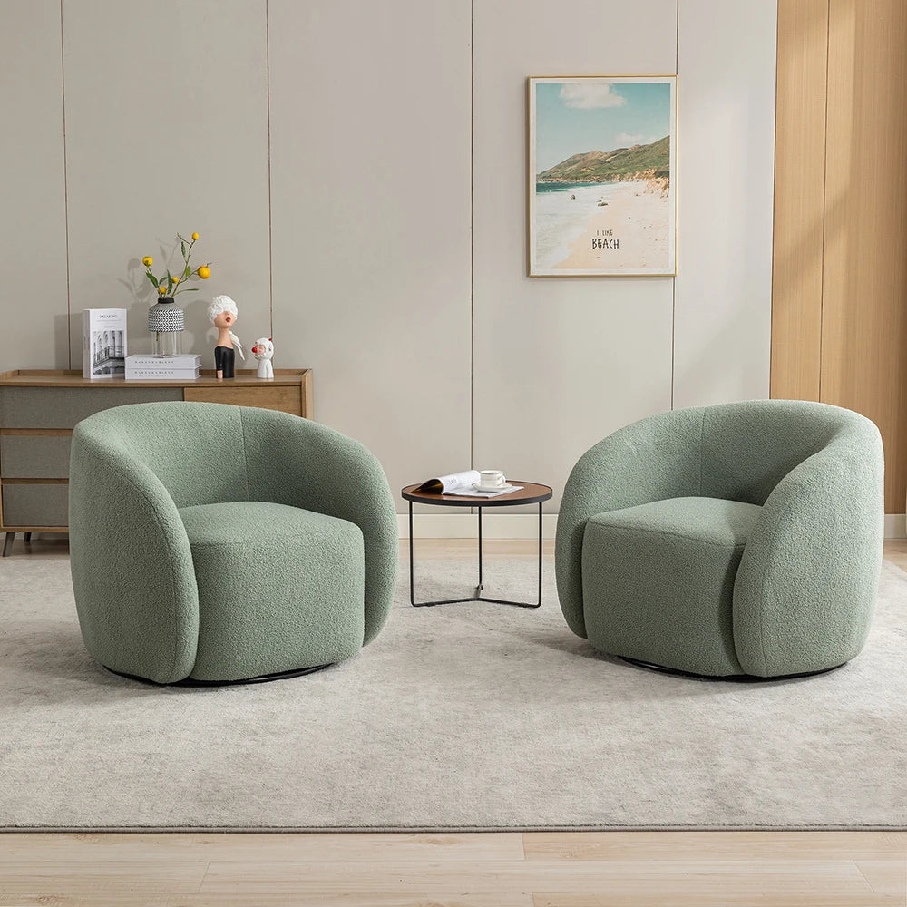 Velvet 360 Degree Swivel Accent Armchair Set of 2
