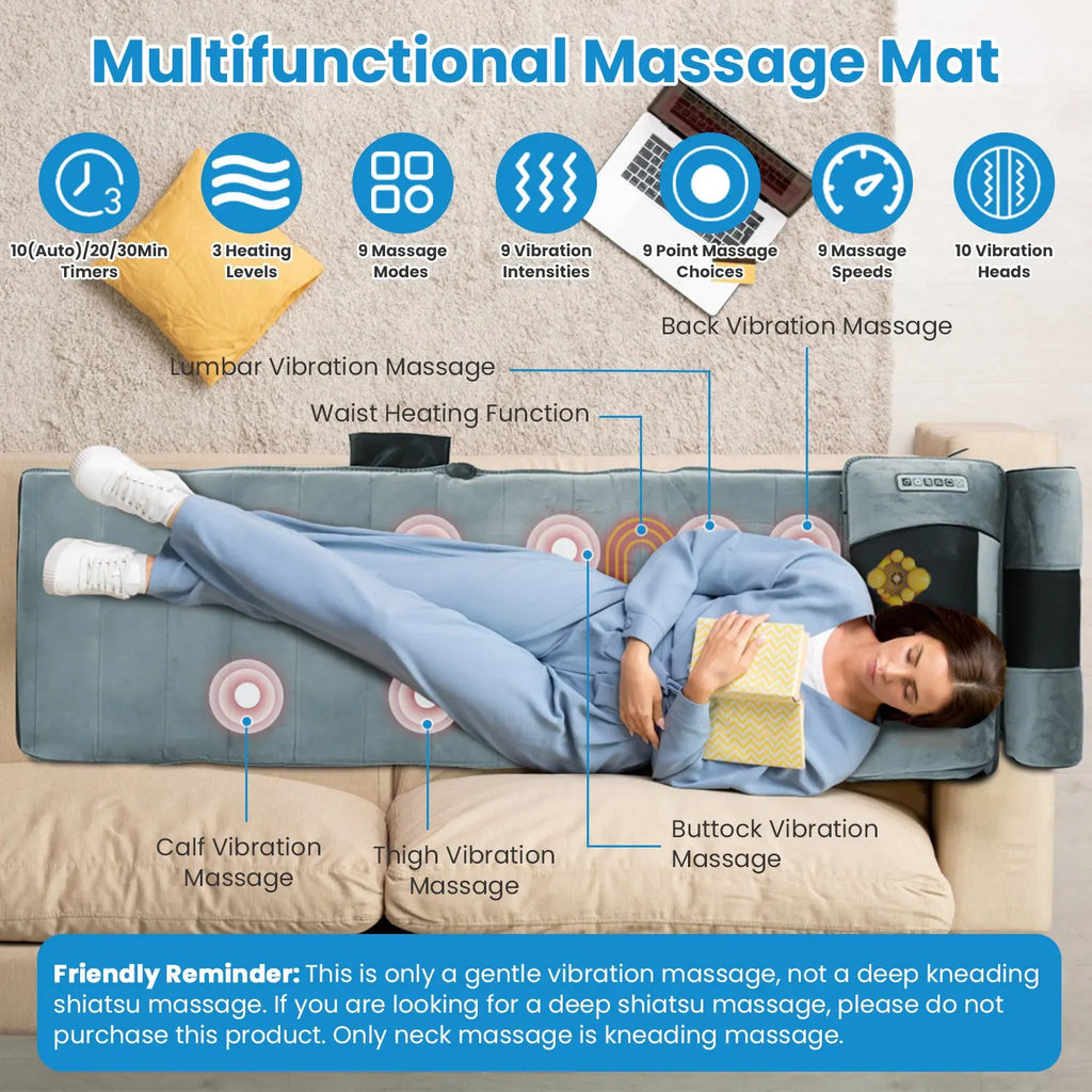 Foldable Electric Massage Mat with Heat Timer