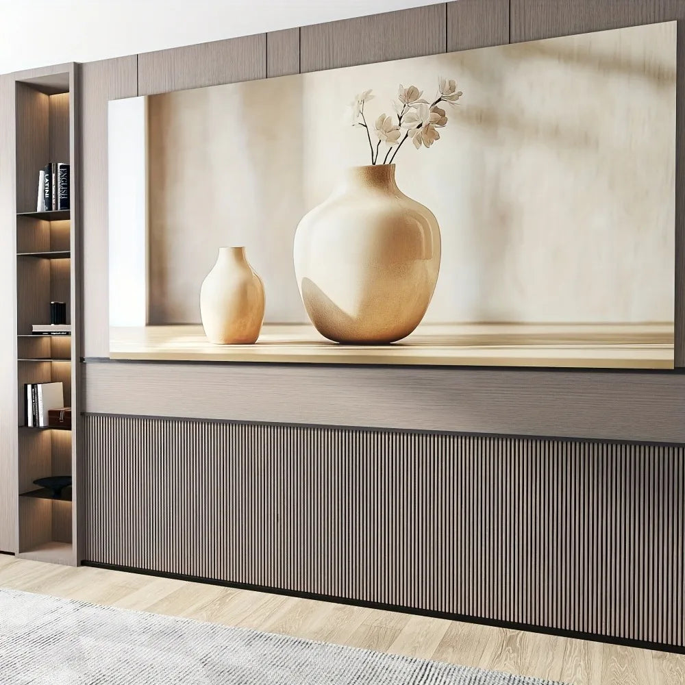 Modern abstract vase canvas art print, upholstery poster, 1.5 inch thick pine frame