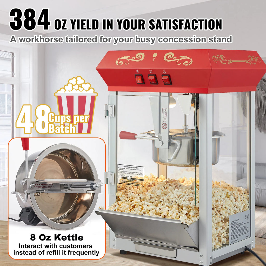 8/12Oz Commercial  Electric Popcorn Maker