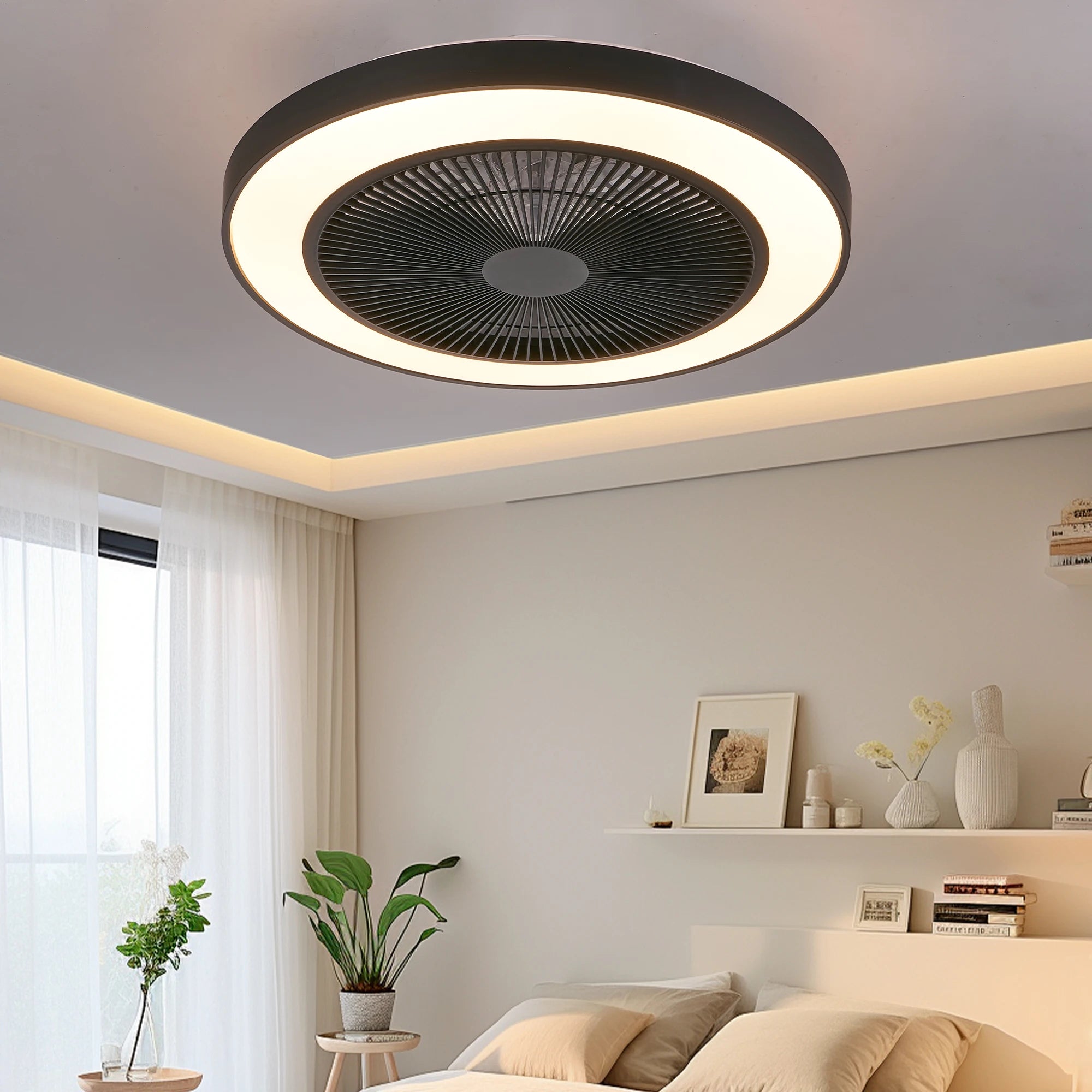 19" LED Ceiling Fan Light Smart RGB Lights with Remote & APP Control