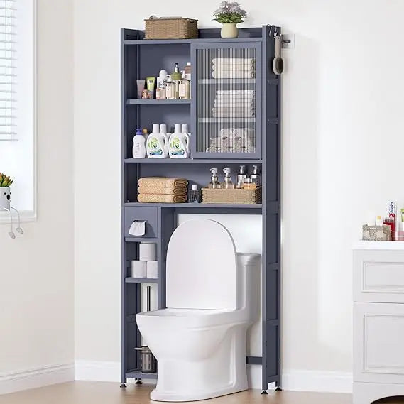 Over The Toilet Storage Cabinet with Acrylic Door Panel and Paper Towel Drawer