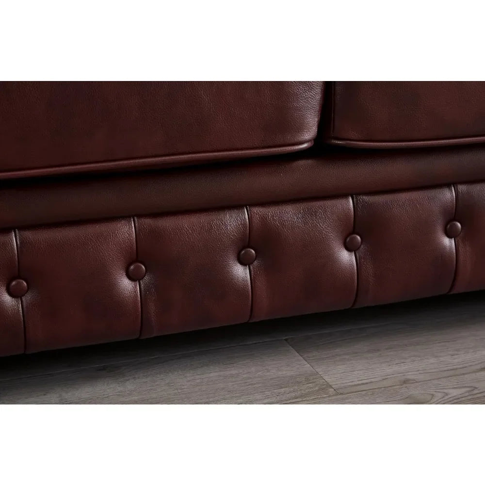 89" Faux Leather Couch Upholstered Sofa