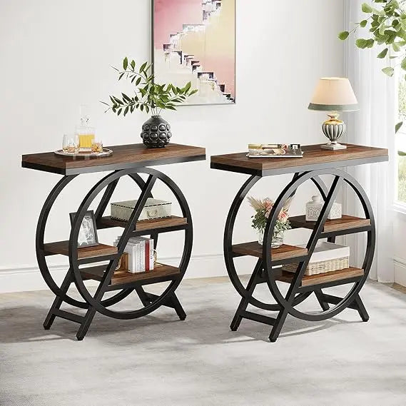 Faux Marble Side Table Set