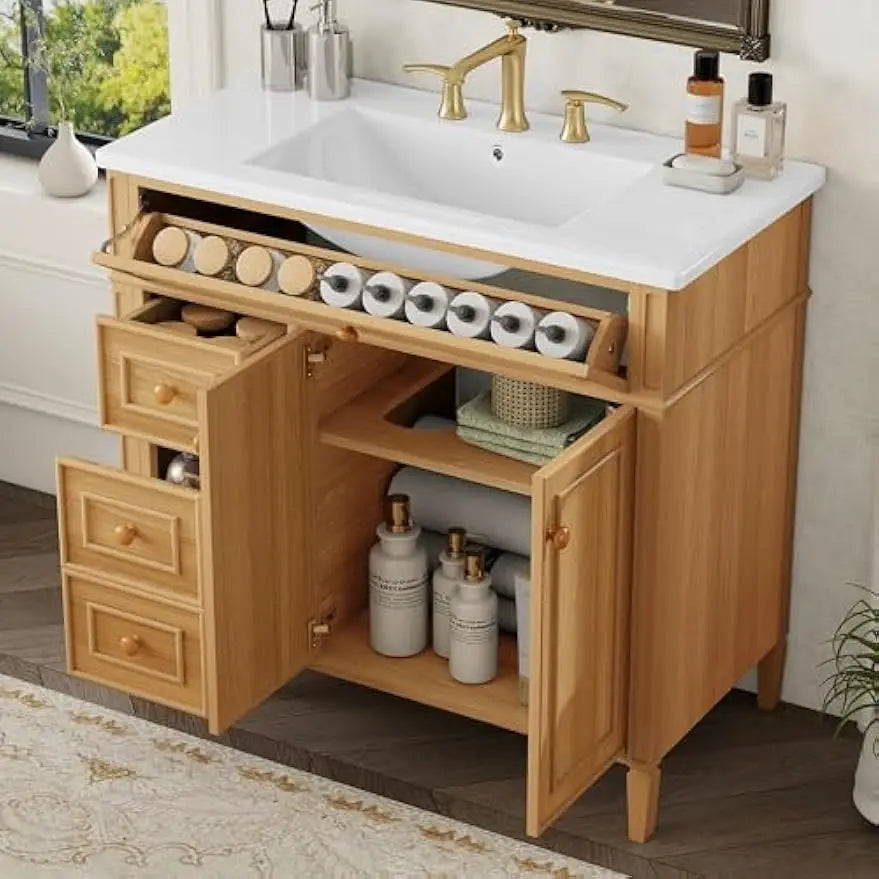 Bathroom Vanity with Sink 36" w/Soft-Close Door
